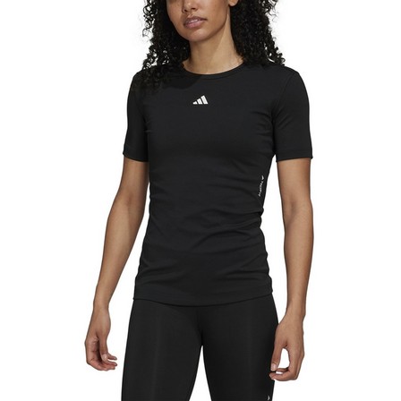 Women Techfit Training T-Shirt, Black, A701_ONE, large image number 1