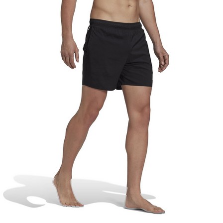 Men Length Solid Swim Shorts, Black, A701_ONE, large image number 1