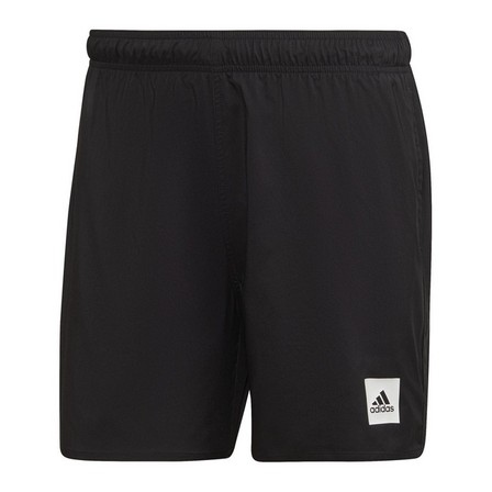 Men Length Solid Swim Shorts, Black, A701_ONE, large image number 2