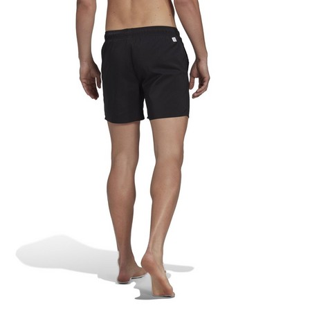 Men Length Solid Swim Shorts, Black, A701_ONE, large image number 3