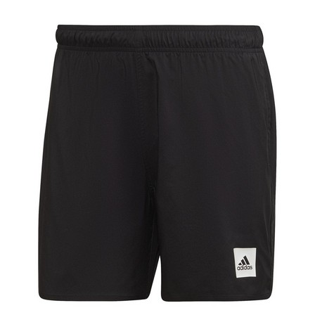 Men Length Solid Swim Shorts, Black, A701_ONE, large image number 5