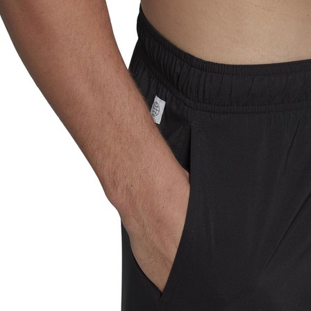 Men Length Solid Swim Shorts, Black, A701_ONE, large image number 6