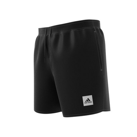 Men Length Solid Swim Shorts, Black, A701_ONE, large image number 9