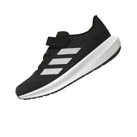 Kids Unisex Runfalcon 3.0 Elastic Lace Shoes, Black, A701_ONE, large image number 4