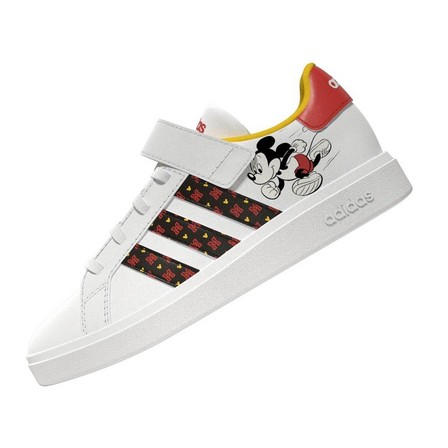 Unisex Kids Adidas X Disney Grand Court Mickey Shoes Ftwr, White, A701_ONE, large image number 15