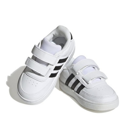 Baby Unisex Breaknet Lifestyle Court Two-Strap Hook-And-Loop Shoes, White, A701_ONE, large image number 2