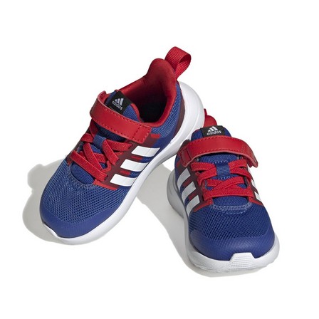 Unisex Kids Adidas X Marvel Fortarun 2.0 Spider-Man Elastic Lace Shoes, Blue, A701_ONE, large image number 2