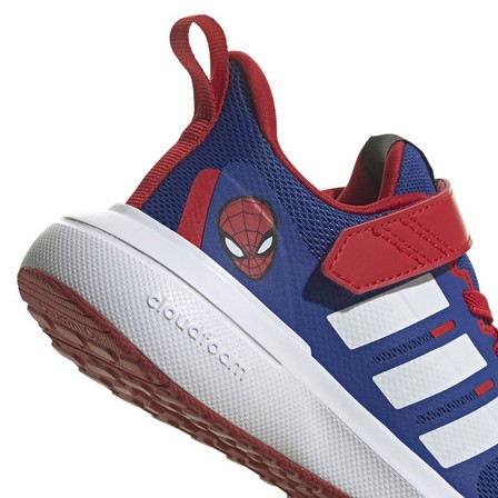 Unisex Kids Adidas X Marvel Fortarun Spider-Man 2.0 Sport Lace Shoes, Blue, A701_ONE, large image number 5