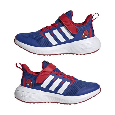Unisex Kids Adidas X Marvel Fortarun Spider-Man 2.0 Sport Lace Shoes, Blue, A701_ONE, large image number 17