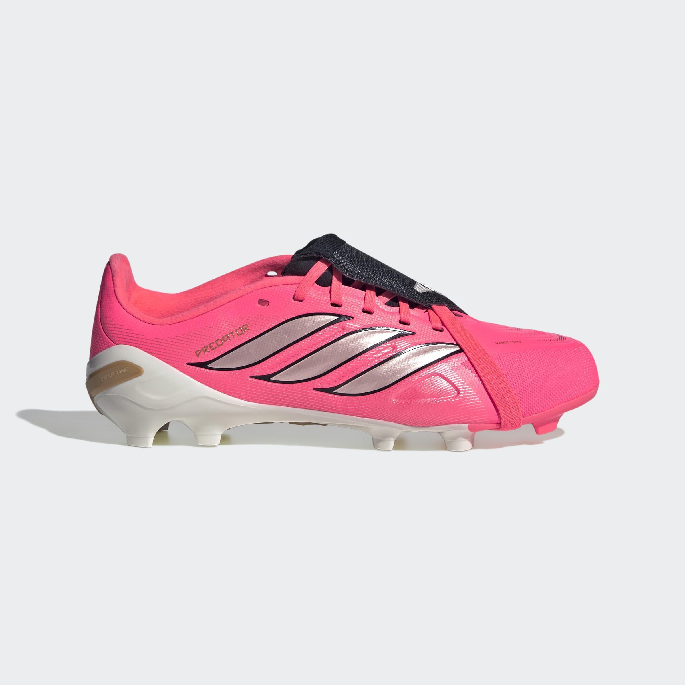 Kids Unisex PREDATOR LEAGUE Fold-Over Tongue Firm Ground Football Boots, Pink