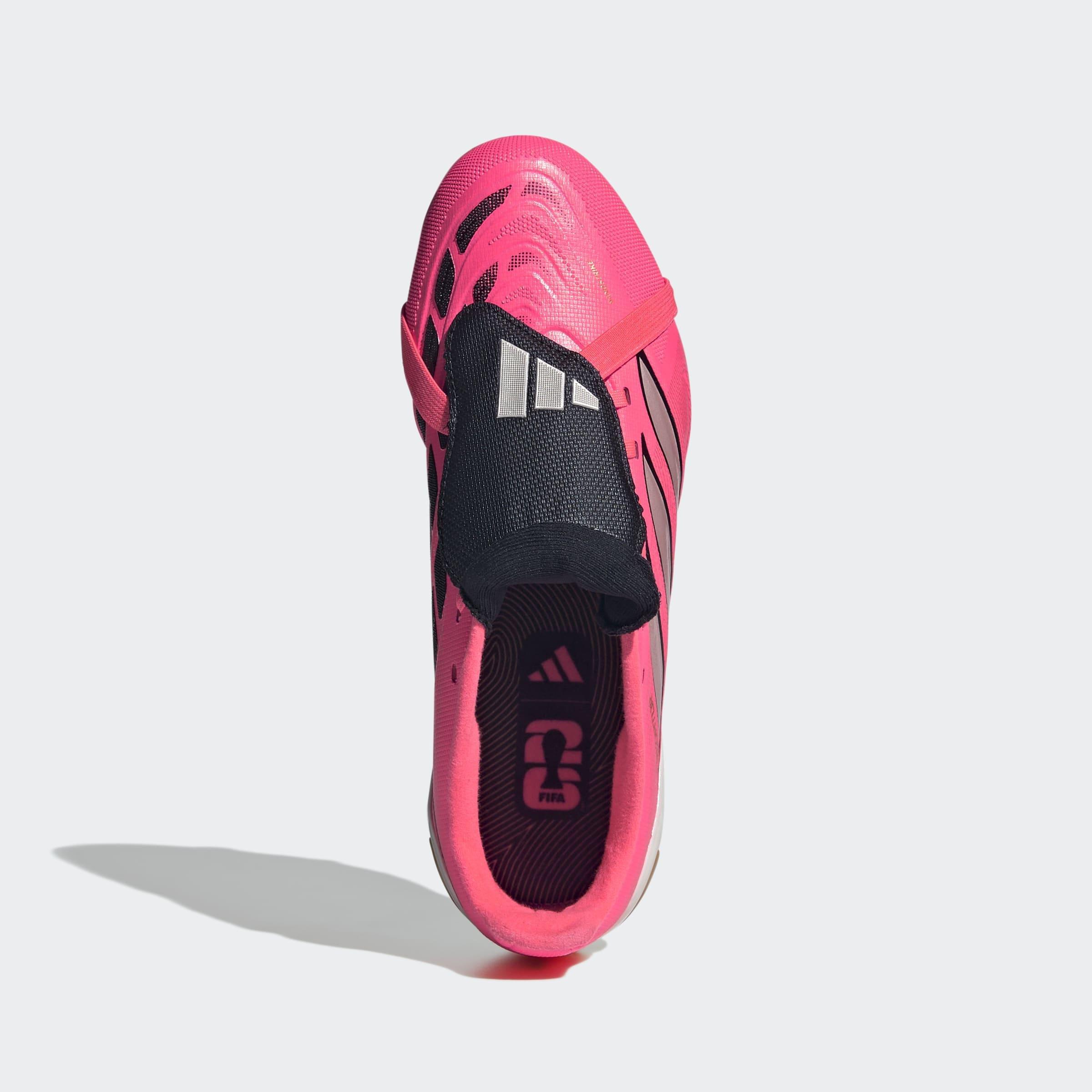 Kids Unisex PREDATOR LEAGUE Fold-Over Tongue Firm Ground Football Boots, Pink