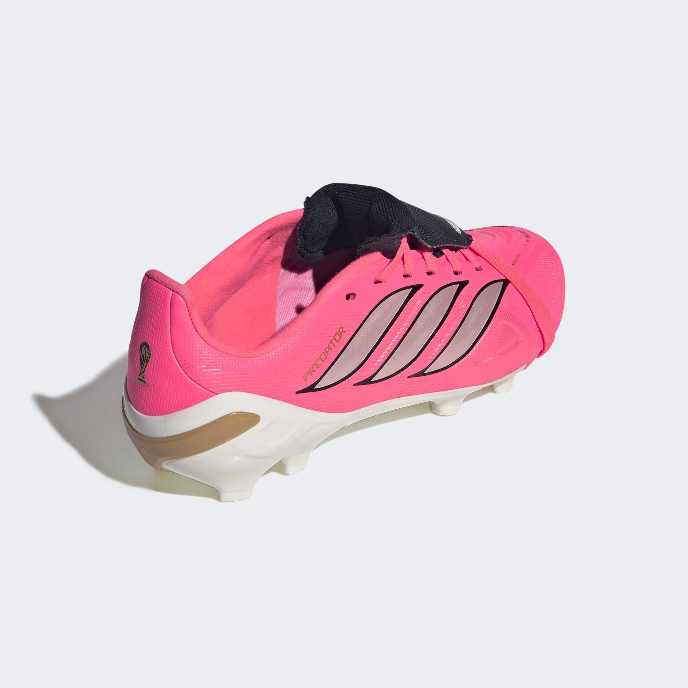 Kids Unisex PREDATOR LEAGUE Fold-Over Tongue Firm Ground Football Boots, Pink, A701_ONE, large image number 3