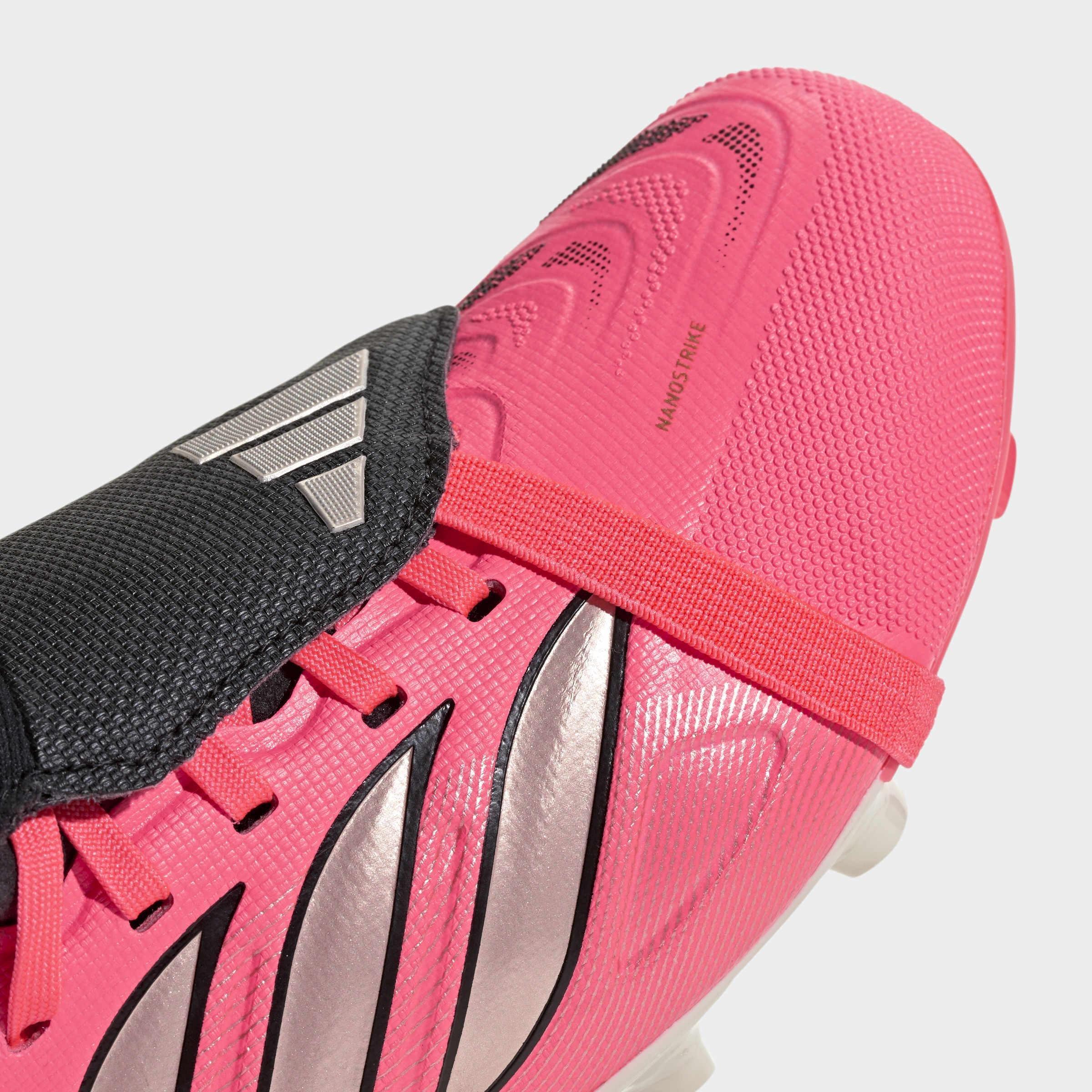 Kids Unisex PREDATOR LEAGUE Fold-Over Tongue Firm Ground Football Boots, Pink, A701_ONE, large image number 5