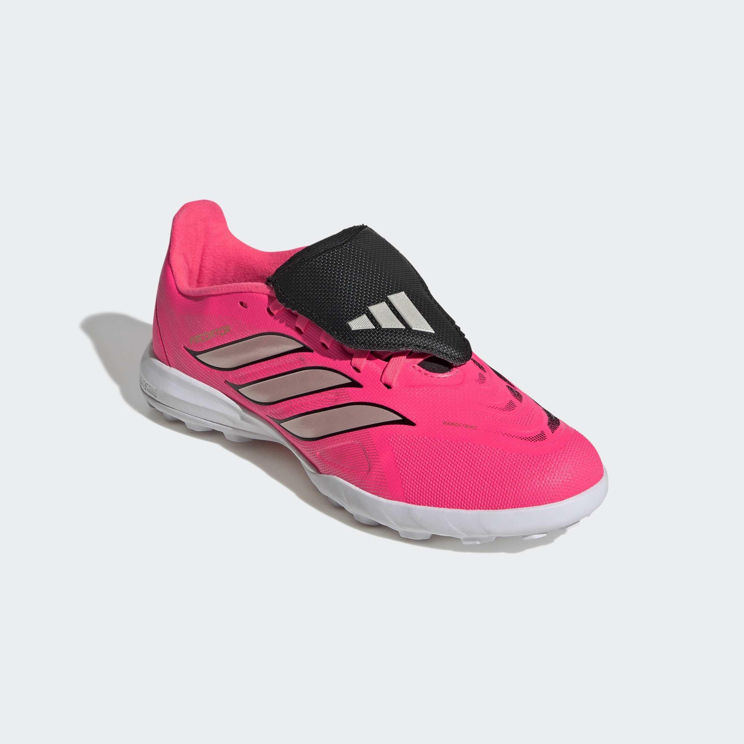 Kids Unisex PREDATOR LEAGUE Fold-Over Tongue Turf Football Boots, Pink, A701_ONE, large image number 2