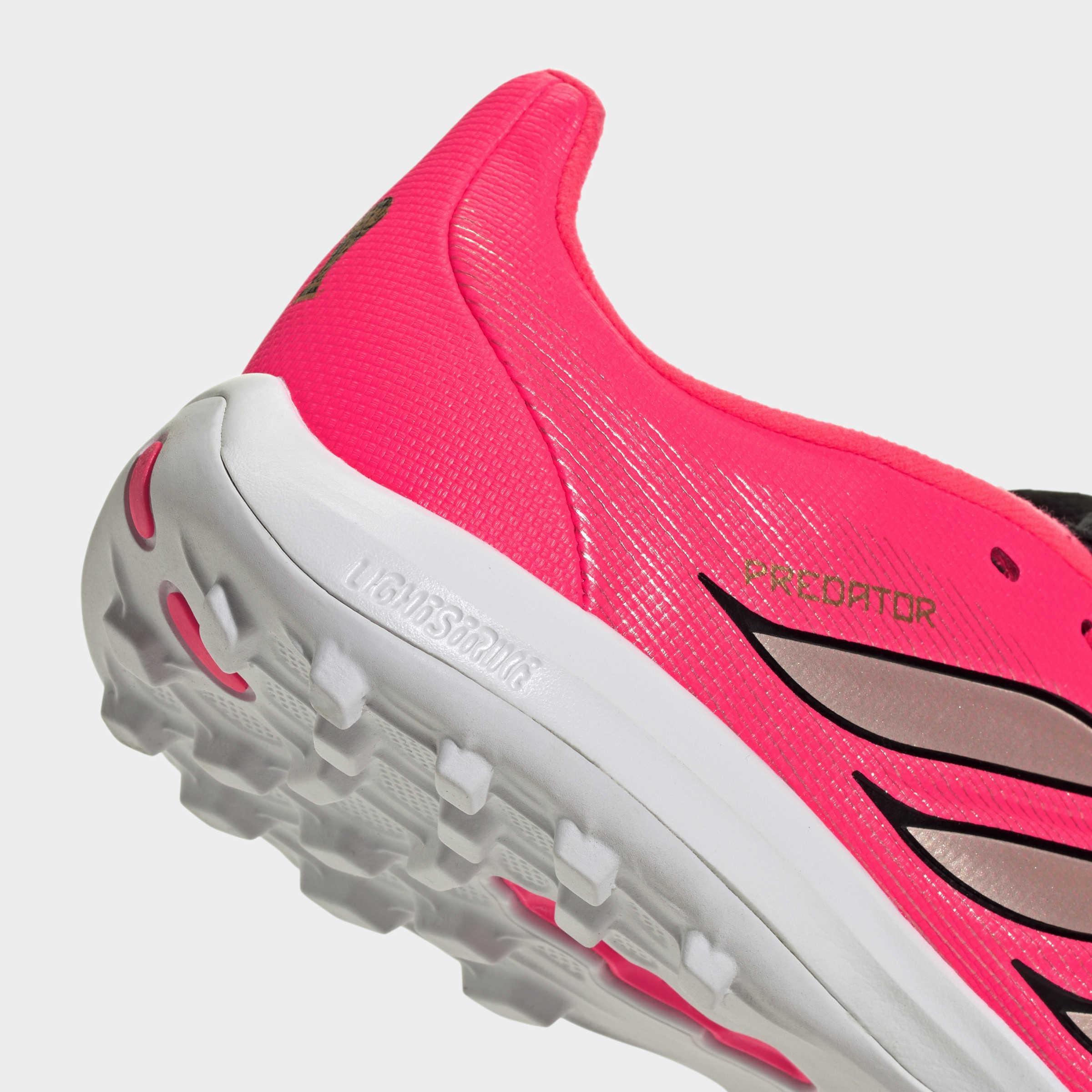 Kids Unisex PREDATOR LEAGUE Fold-Over Tongue Turf Football Boots, Pink, A701_ONE, large image number 5