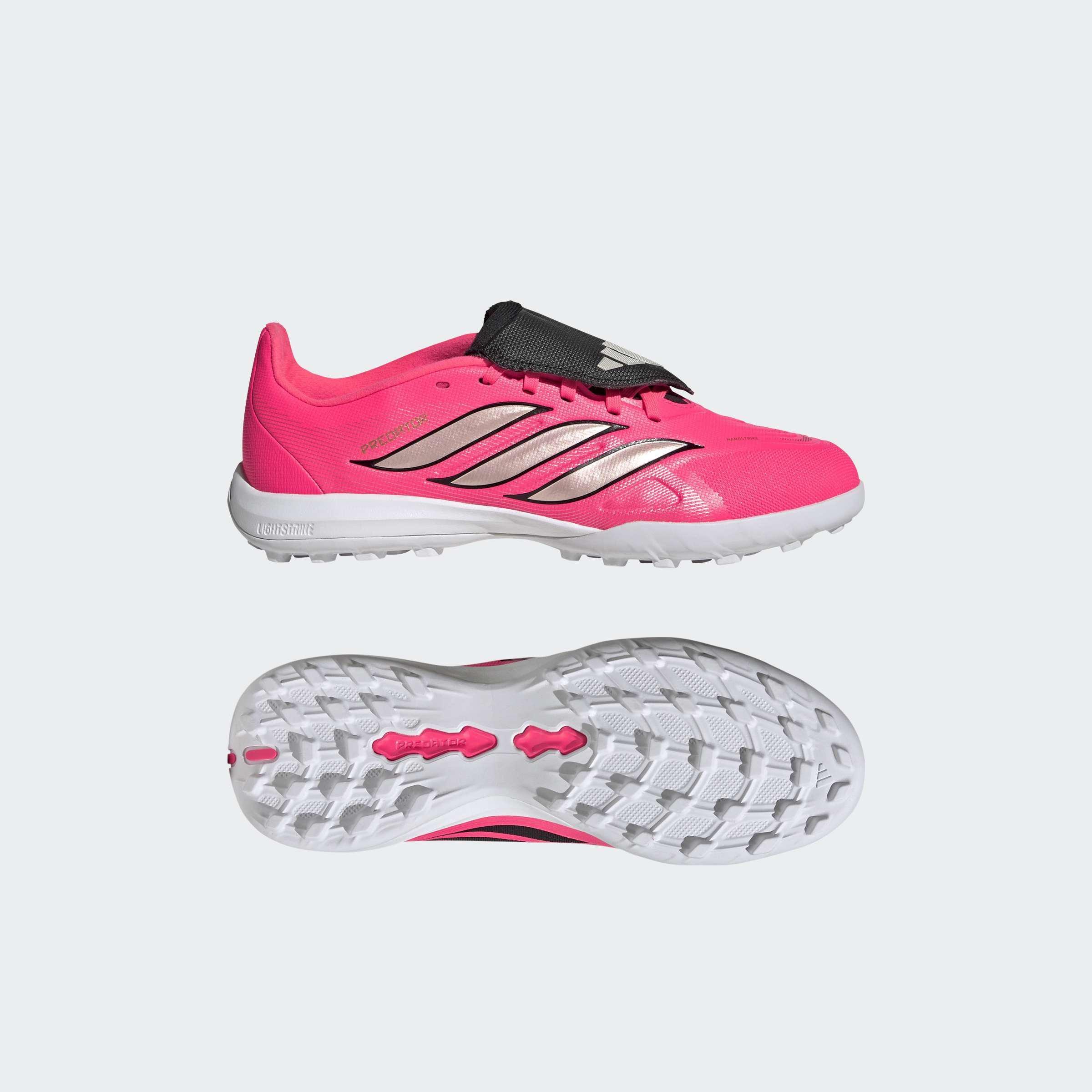 Kids Unisex PREDATOR LEAGUE Fold-Over Tongue Turf Football Boots, Pink, A701_ONE, large image number 6