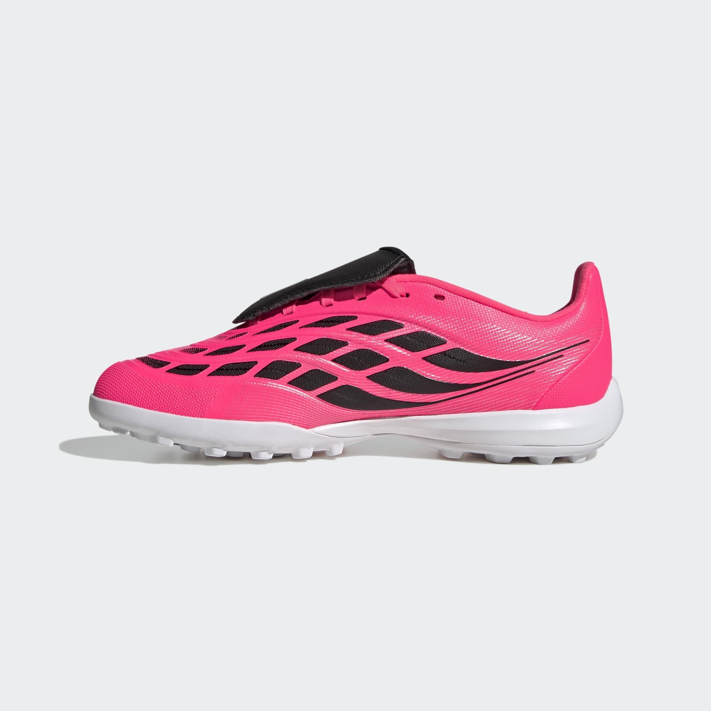 Kids Unisex PREDATOR LEAGUE Fold-Over Tongue Turf Football Boots, Pink, A701_ONE, large image number 9