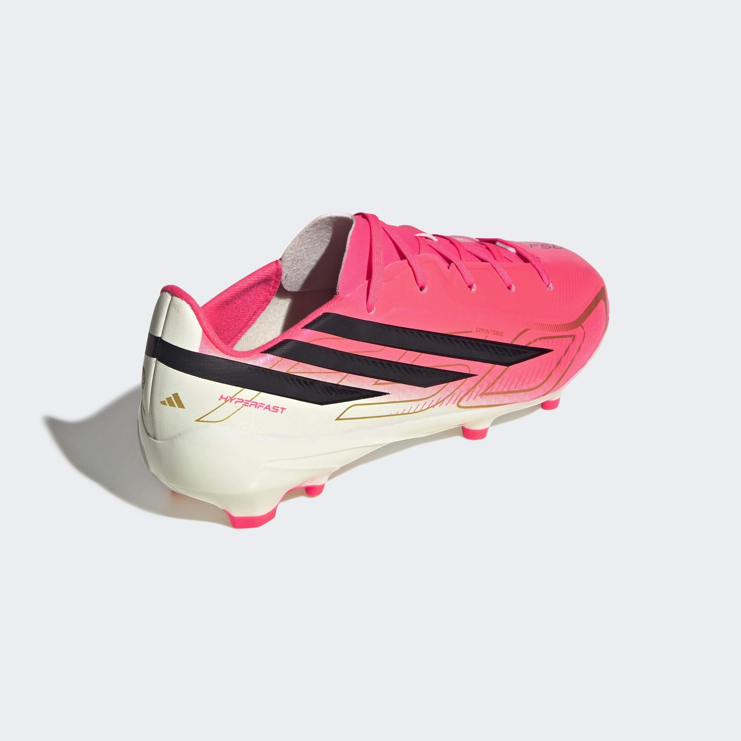 Kids Unisex F50 Hyperfast League Firm Ground Football Boots, Pink, A701_ONE, large image number 3