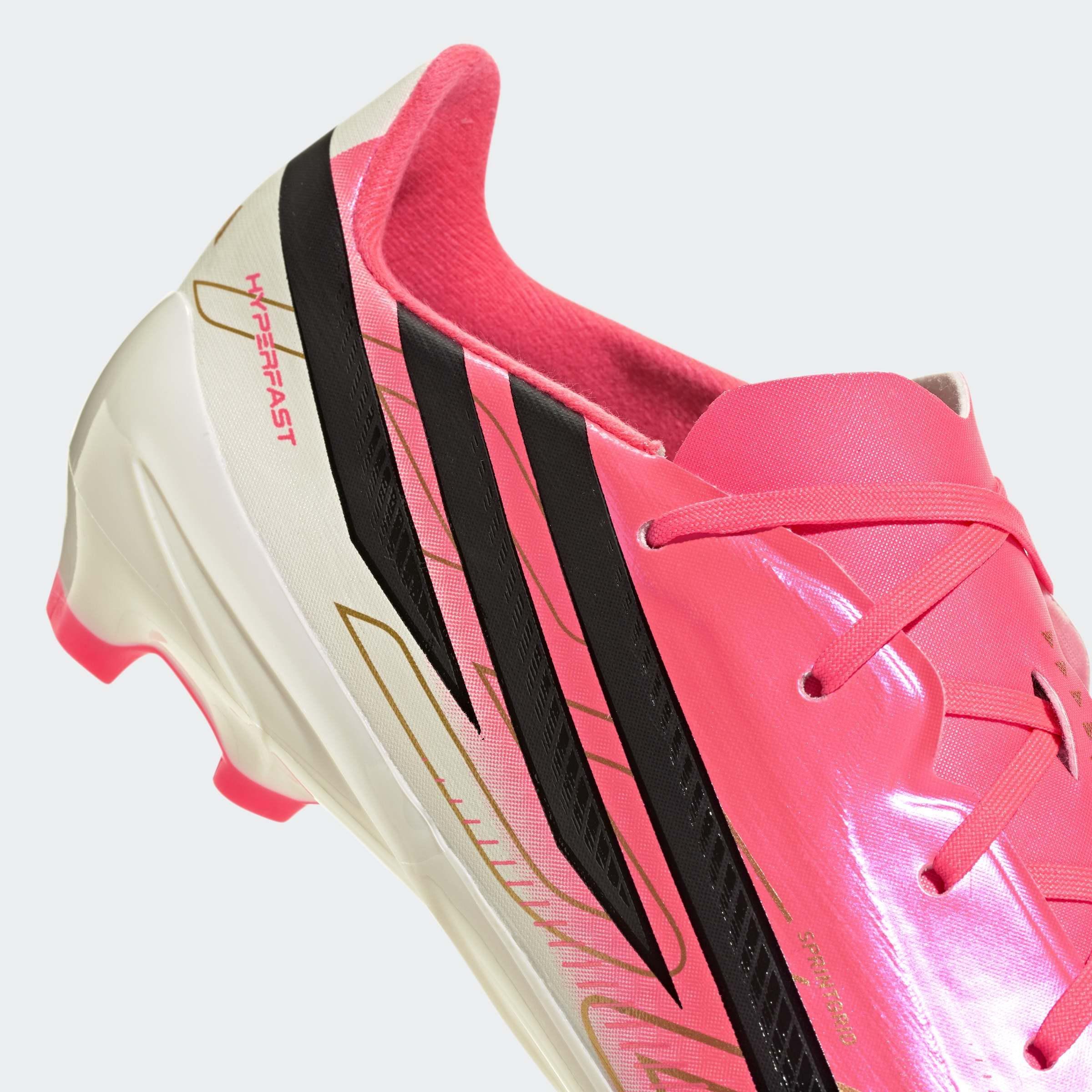 Kids Unisex F50 Hyperfast League Firm Ground Football Boots, Pink, A701_ONE, large image number 4