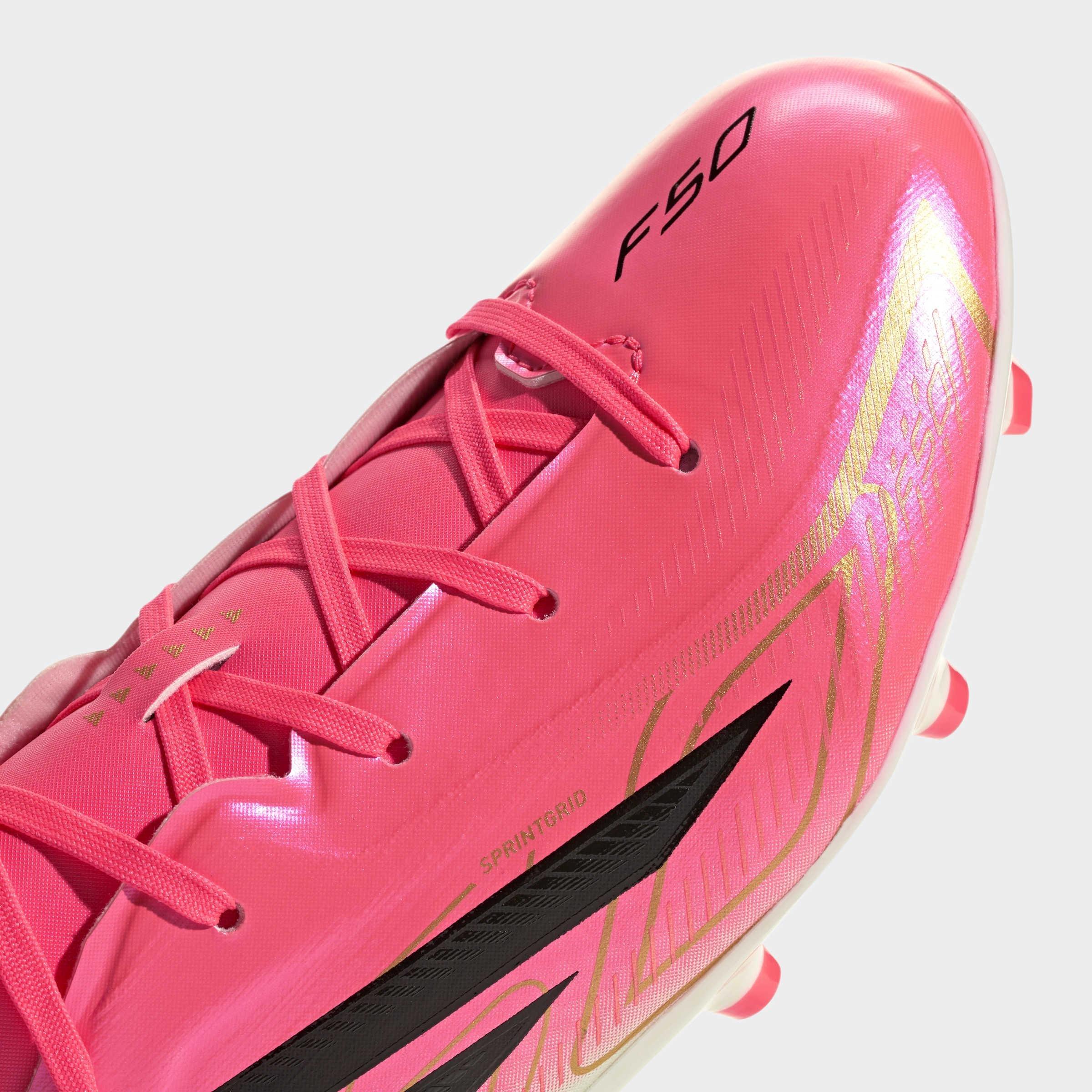 Kids Unisex F50 Hyperfast League Firm Ground Football Boots, Pink, A701_ONE, large image number 5