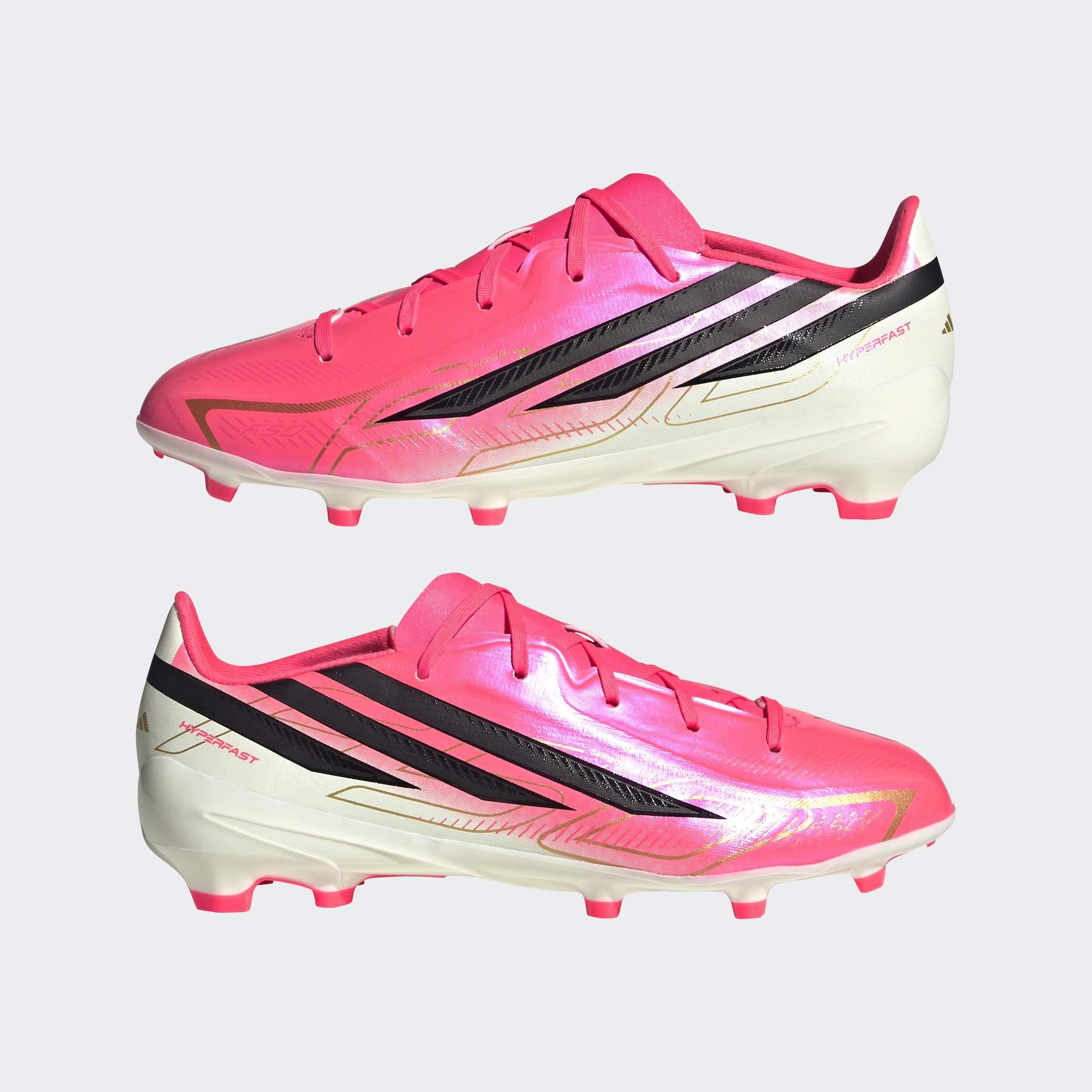 Kids Unisex F50 Hyperfast League Firm Ground Football Boots, Pink, A701_ONE, large image number 6