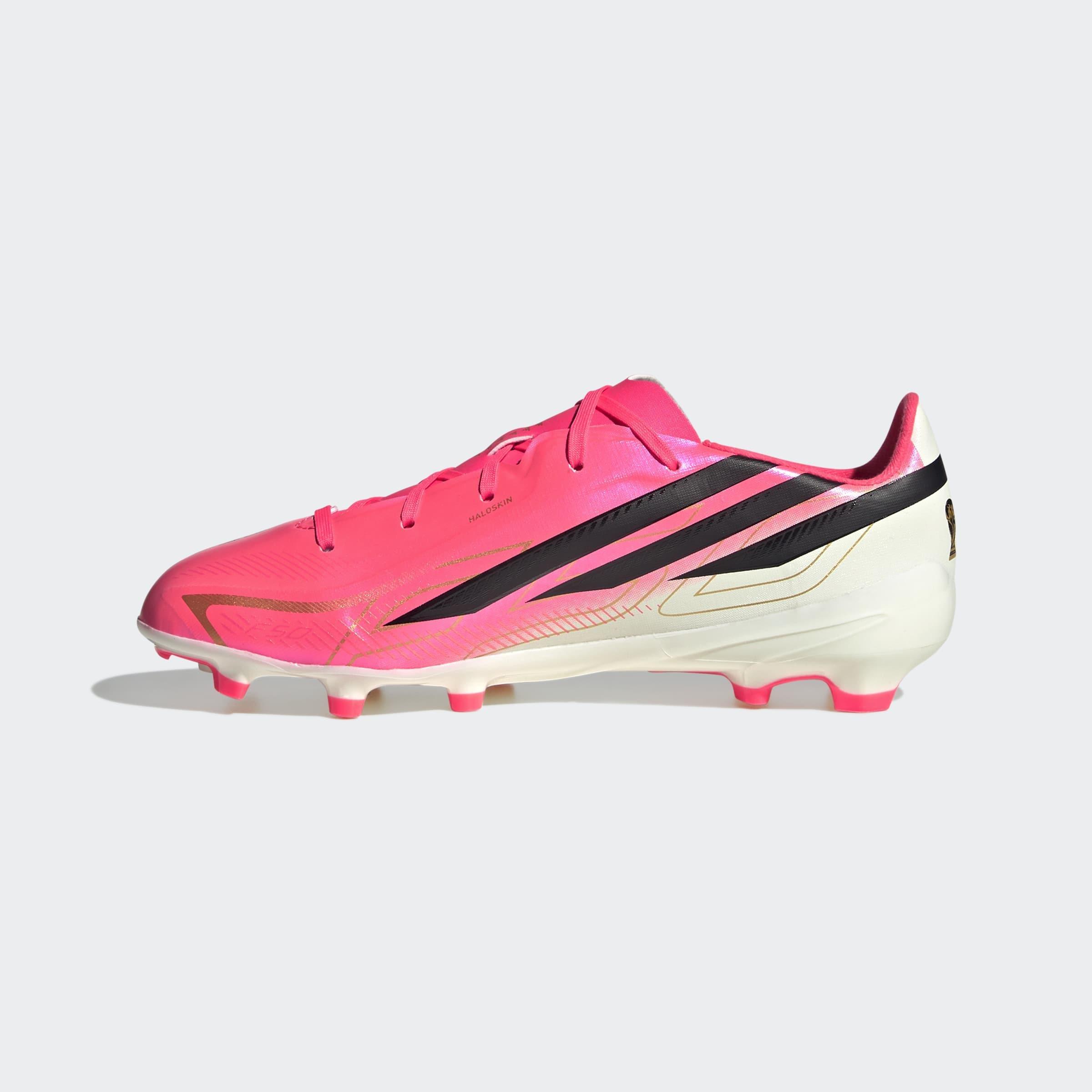 Kids Unisex F50 Hyperfast League Firm Ground Football Boots, Pink, A701_ONE, large image number 9