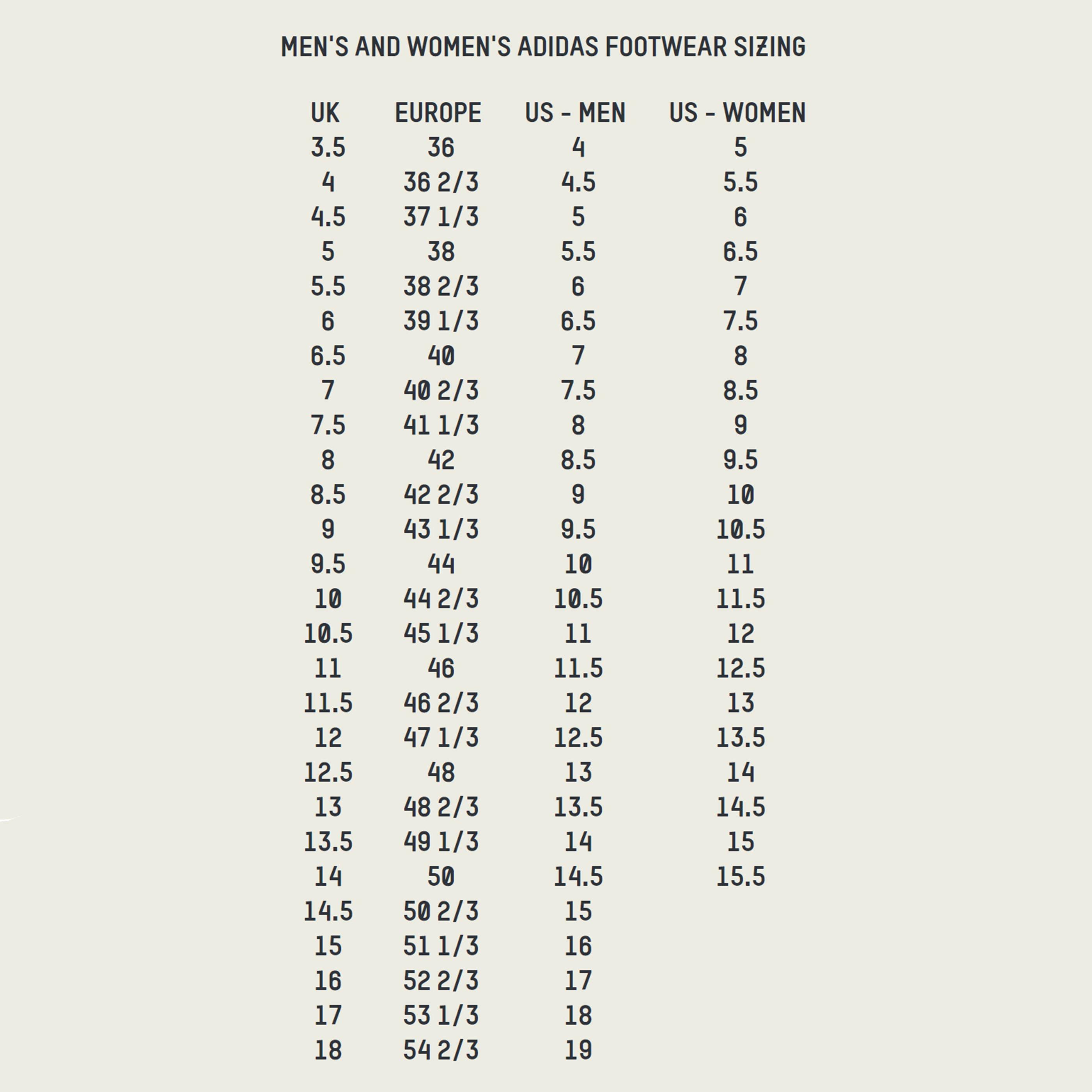 Yeezy v2 350 size hot sale chart