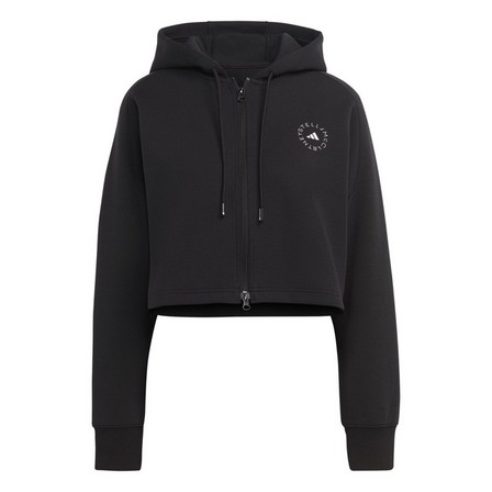 Women Adidas By Stella Mccartney Cropped Hoodie, Black, A701_ONE, large image number 1