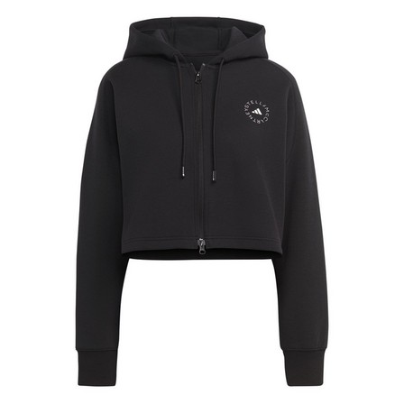 Women Adidas By Stella Mccartney Cropped Hoodie, Black, A701_ONE, large image number 2