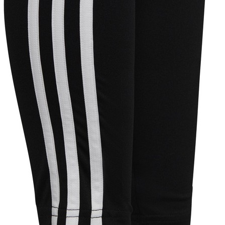 Kids Girls 3-Stripes High-Waisted Leggings, Black, A701_ONE, large image number 3