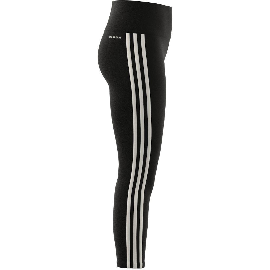 adidas - Kids Girls 3-Stripes High-Waisted Leggings, Black
