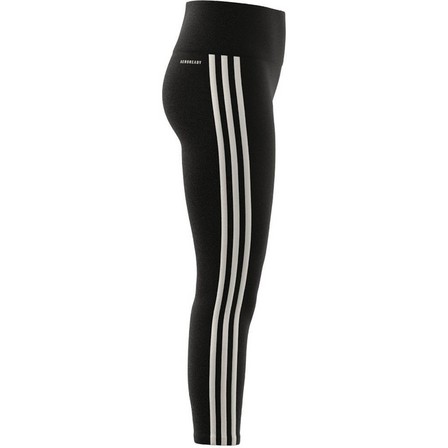 Kids Girls 3-Stripes High-Waisted Leggings, Black, A701_ONE, large image number 7