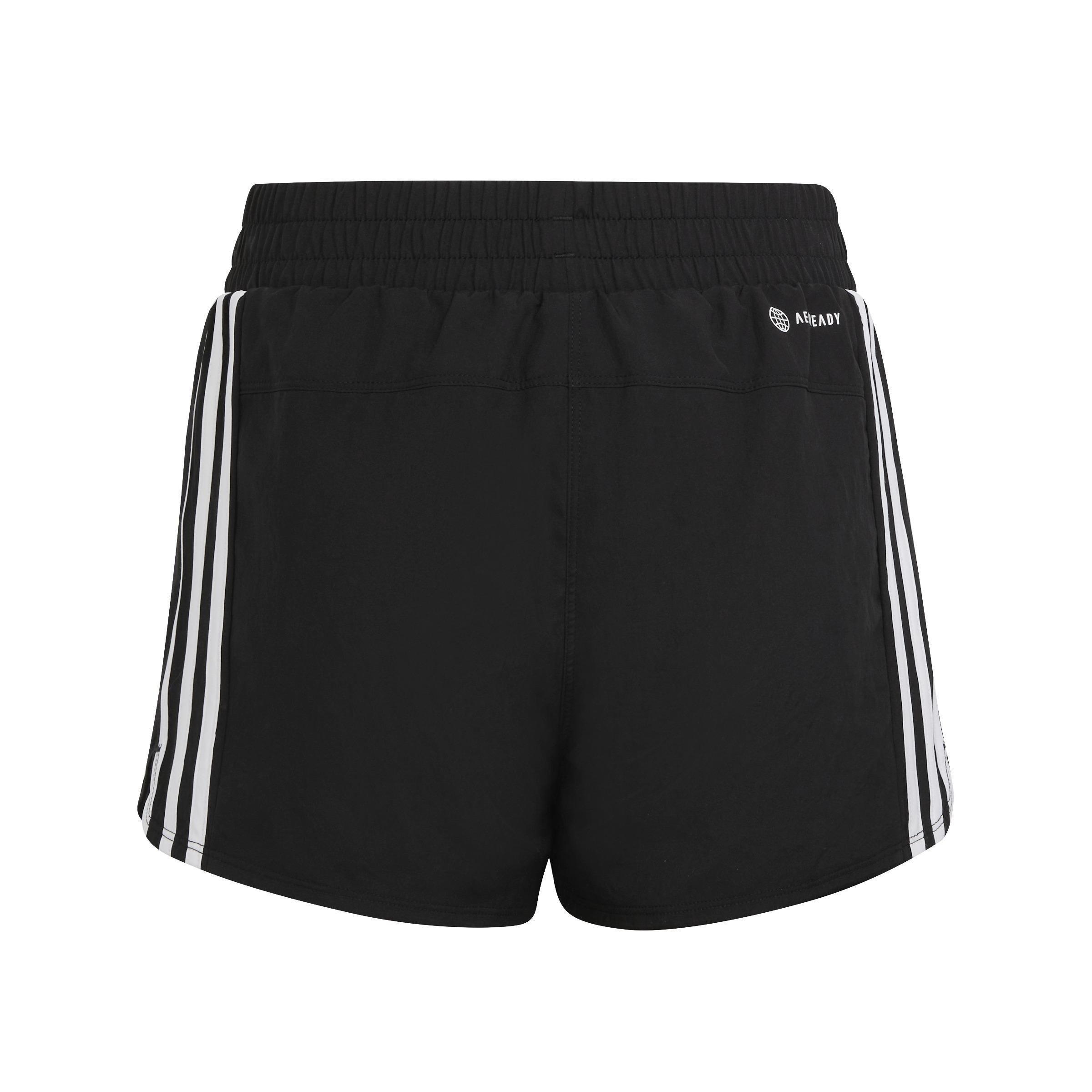 Kids Girls Essentials Aeroready 3-Stripes Shorts, Black, A701_ONE, large image number 2