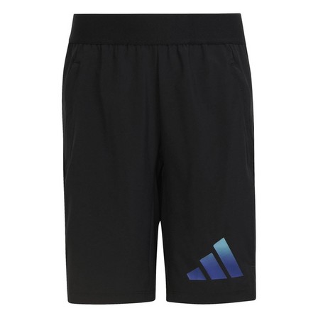 Kids Boys Aeroready Logo Woven Shorts, Black, A701_ONE, large image number 0