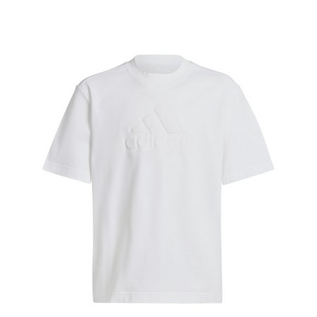 Unisex Junior Future Icons Logo Pique T-Shirt, White, A701_ONE, large image number 1