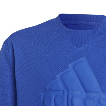 Unisex Kids Future Icons Logo Pique T-Shirt, Blue, A701_ONE, large image number 4
