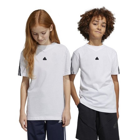 Kids Unisex Future Icons 3-Stripes T-Shirt2, White, A701_ONE, large image number 7