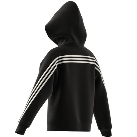 Unisex Kids Future Icons 3-Stripes Full-Zip Hooded Track Top, Black, A701_ONE, large image number 2