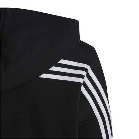 Unisex Kids Future Icons 3-Stripes Full-Zip Hooded Track Top, Black, A701_ONE, large image number 7