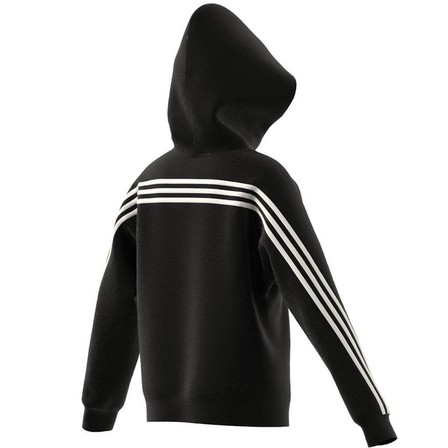 Unisex Kids Future Icons 3-Stripes Full-Zip Hooded Track Top, Black, A701_ONE, large image number 8