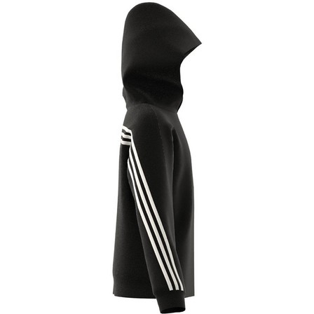 Unisex Kids Future Icons 3-Stripes Full-Zip Hooded Track Top, Black, A701_ONE, large image number 9