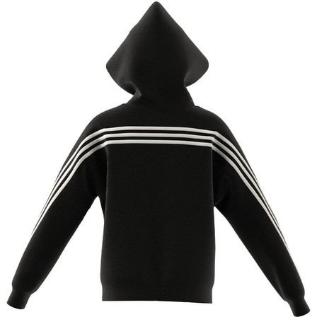 Unisex Kids Future Icons 3-Stripes Full-Zip Hooded Track Top, Black, A701_ONE, large image number 12