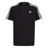 Unisex Kids Essentials 3-Stripes Cotton T-Shirt, Black, A701_ONE, thumbnail image number 1