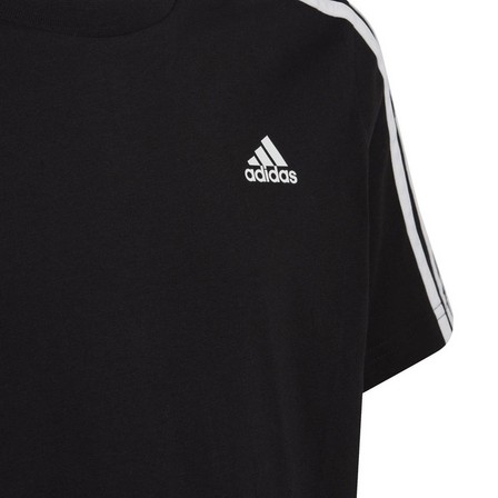 Unisex Kids Essentials 3-Stripes Cotton T-Shirt, Black, A701_ONE, large image number 6