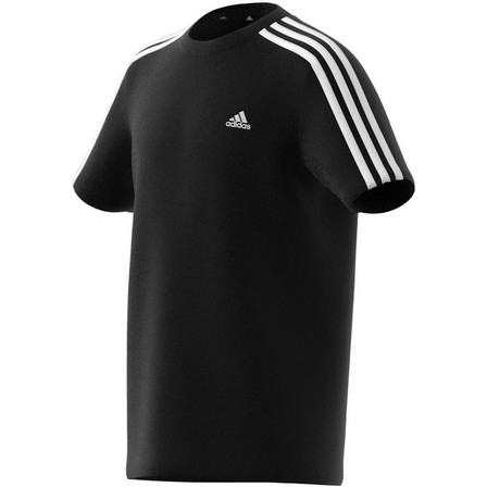 Unisex Kids Essentials 3-Stripes Cotton T-Shirt, Black, A701_ONE, large image number 13