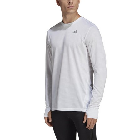 Men Own The Run Long-Sleeve Top, White, A701_ONE, large image number 2