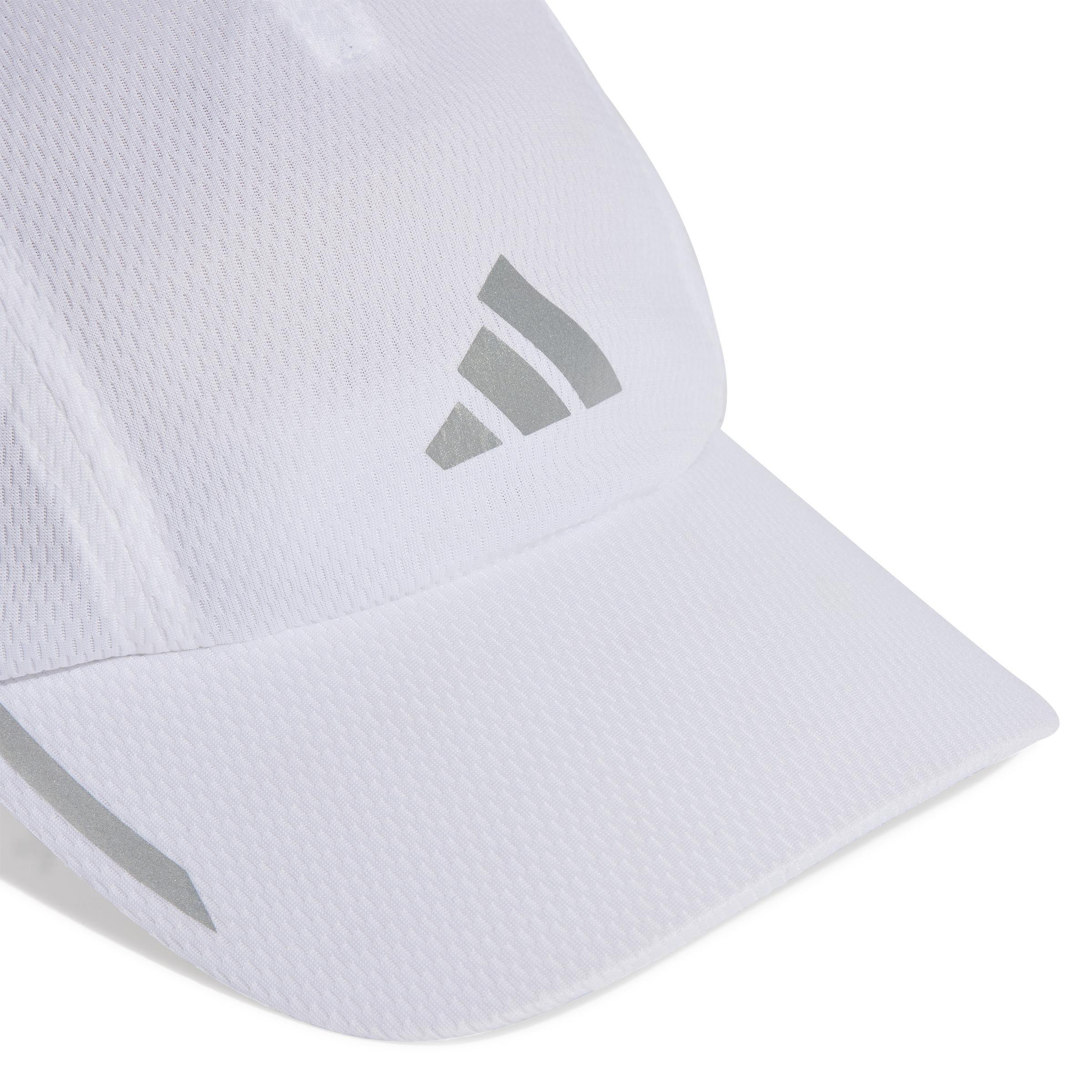 Unisex Running Aeroready Four-Panel Mesh Cap, White, , large image number 3