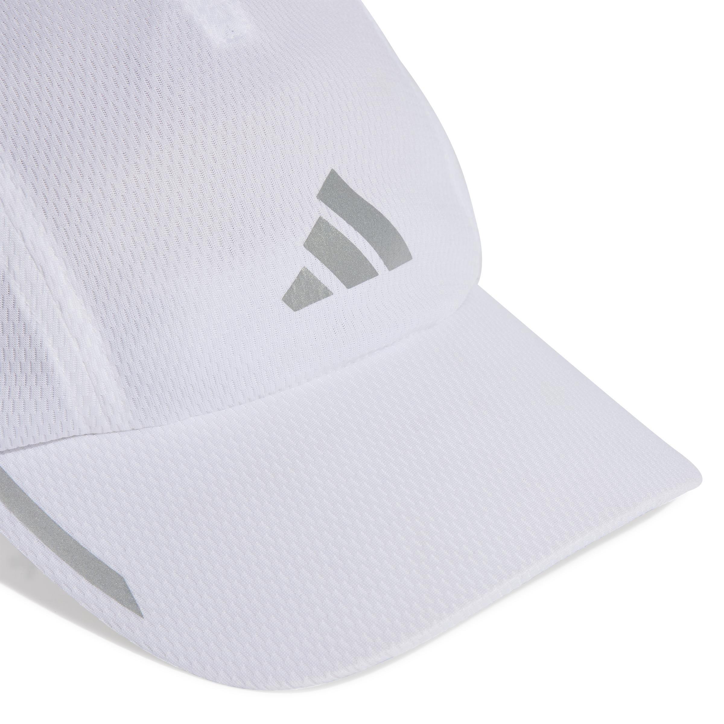 Unisex Running Aeroready Four-Panel Mesh Cap, White, A701_ONE, large image number 3