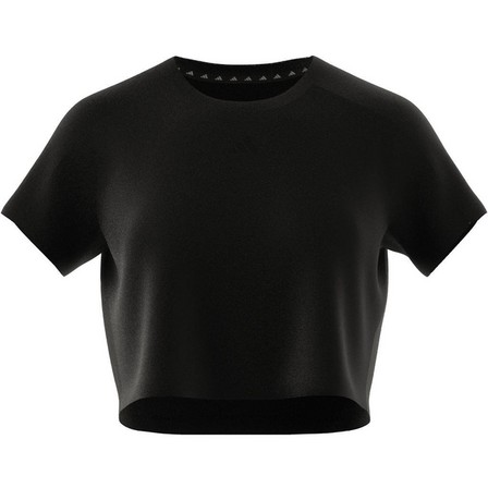 Women Aeroready Train Essentials 3 Bar Logo Crop T-Shirt, Black, A701_ONE, large image number 9