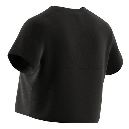 Women Aeroready Train Essentials 3 Bar Logo Crop T-Shirt, Black, A701_ONE, large image number 14